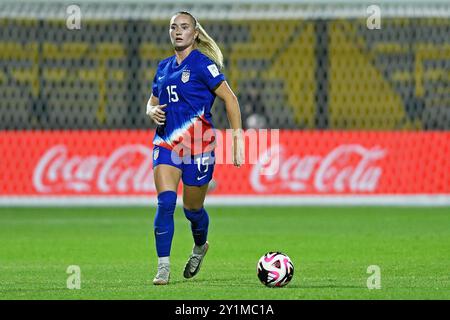 Bogota, Colombie. 07 septembre 2024. Heather Gilchrist des États-Unis lors du match de la Coupe du monde féminine U-20 de la FIFA, Colombie 2024 entre les États-Unis et le Paraguay, au Metropolitano de Techo Stadium, à Bogota, le 05 septembre 2024. Photo : Julian Medina/DiaEsportivo/Alamy Live News crédit : DiaEsportivo/Alamy Live News Banque D'Images