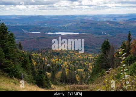 Station de ski Mont Tremblant paysage d'automne depuis le sommet du Mont Tremblant. Québec, Canada. Banque D'Images