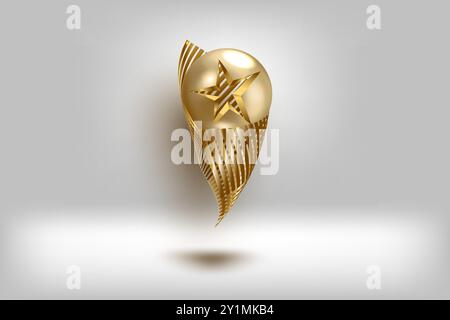 Prix réaliste Golden Star Trophy dans Vector Illustration de Vecteur