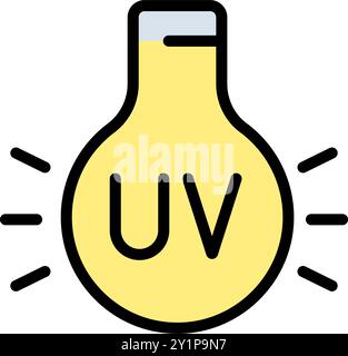 Icône de couleur de la lumière UV pour la désinfection. Icône de lumière ultraviolette, rayonnement UV. Illustration artistique vectorielle de rayonnement électromagnétique Illustration de Vecteur