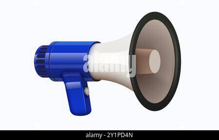 Mégaphone 3D réaliste ou haut-parleur. Illustration vectorielle Illustration de Vecteur