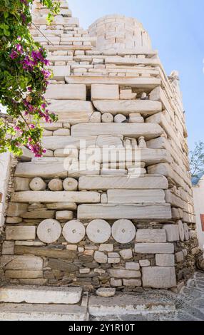 Vieux mur de Kastro à Parikia, île de Paros, Cyclades, Grèce Banque D'Images