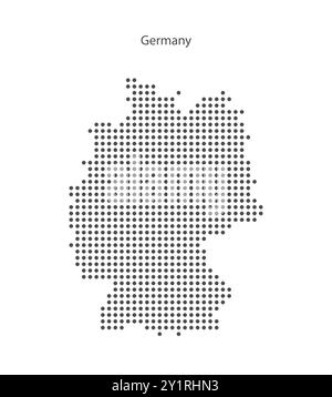 Carte vectorielle stylisée en pointillés de l'Allemagne. Design abstrait de motif de points Allemagne. Illustration de Vecteur