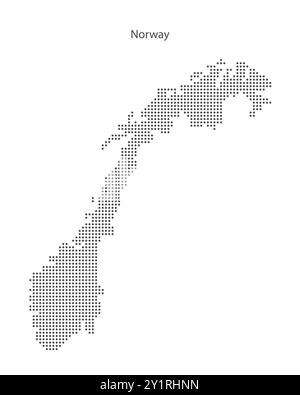 Carte vectorielle stylisée en pointillés de la Norvège. Motif à pois style Norvège abstrait. Illustration de Vecteur