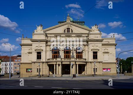 Plzen, République tchèque - 16 août 2024 : JK Tyl Theatre Divadlo Josefa Kajetana Tyla bâtiment néo-renaissance à Pilsen. Banque D'Images