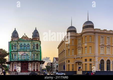 Célèbre place de la marque zéro où la ville de Recife dans l'état de Pernambuco a eu ses débuts Banque D'Images