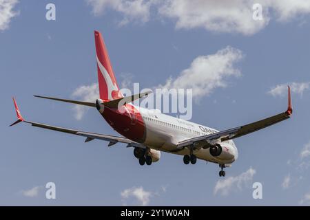 Le Boeing 737-800 de Qantas débarque à Melbourne Banque D'Images