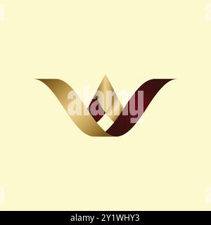 Monogramme Gold Spa and Beauty lettre V logo Illustration de Vecteur