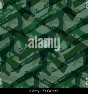 Armes de l'armée soviétique. Le légendaire fusil d'assaut AK Illustration de Vecteur