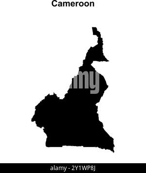 Cameroon blank outline map design Stock Vector