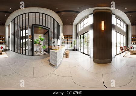 vue à 360 degrés de l'intérieur du bureau Banque D'Images