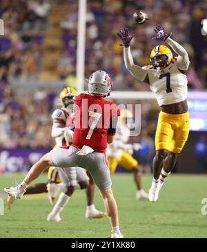 Baton Rouge, États-Unis. 07 septembre 2024. Lors d'un match de football universitaire au Tiger Stadium le samedi 7 septembre 2024 à Baton Rouge, Louisiane. (Photo de Peter G. Forest/Sipa USA) crédit : Sipa USA/Alamy Live News Banque D'Images