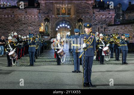 The Kings Colour Squadron Royal Air Force Band, Edinburgh Military Tattoo, Écosse, Royaume-Uni Banque D'Images