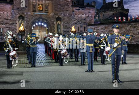 The Kings Colour Squadron Royal Air Force Band, Edinburgh Military Tattoo, Écosse, Royaume-Uni Banque D'Images