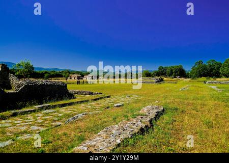 Grumentum, zone aechéologique de la cité romaine antique de ​​the, Potenza, Basilicate, Italie Banque D'Images