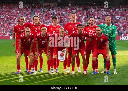 Parken, Copenhague, Danemark. 08 septembre 2024. Équipe danoise lors d'un match de l'UEFA Nations League, Danemark vs Serbie, à Parken, Copenhague, Danemark. Ulrik Pedersen/CSM/Alamy Live News Banque D'Images