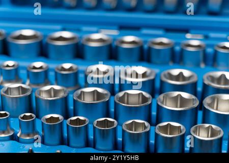 jeu de douilles hexagonales, gros plan Banque D'Images