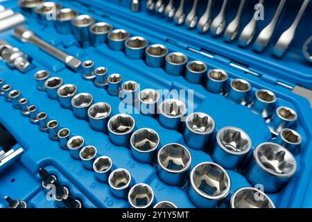 jeu de douilles hexagonales, gros plan Banque D'Images