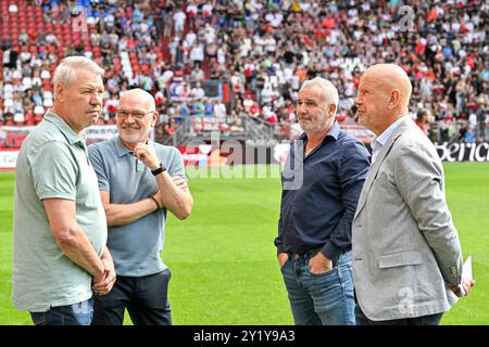 Utrecht, pays-Bas. 08 septembre 2024. UTRECHT, 08-09-2024, stade Galgenwaard, Afscheidswedstrijd Mark van der Maarel. LTR ; ton de Kruijk, Jan Wouters, Robby Alflen, ton du Chantinier, crédit avant le match : Pro Shots/Alamy Live News Banque D'Images