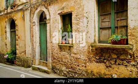 Lentiscosa, l'ancien village, Salerne, Campanie, Italie Banque D'Images