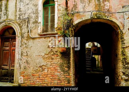 Lentiscosa, l'ancien village, Salerne, Campanie, Italie Banque D'Images