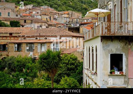 Lentiscosa, l'ancien village, Salerne, Campanie, Italie Banque D'Images