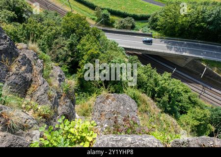 Chemin de fer à Marche-les-Dames | voies de Chemlin de fer à Marche-les-Dames Banque D'Images