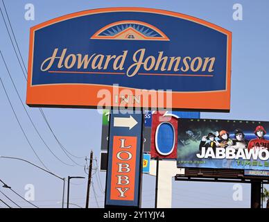 Las Vegas, États-Unis. 07 septembre 2024. LAS VEGAS, NEVADA - 7 SEPTEMBRE : un panneau pour Howard Johnson est vu le 7 septembre 2024 à Las Vegas, Nevada. (Photo de Bryan Steffy/Sipa USA) crédit : Sipa USA/Alamy Live News Banque D'Images