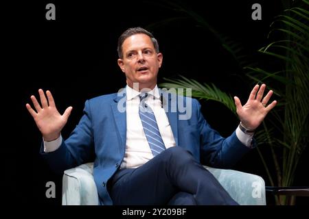 Austin Texas USA, 7 septembre 2024 : le représentant de l'État du Texas RAFAEL ANCHIA, d-Dallas, parle le dernier jour du Texas Tribune Festival dans le centre-ville d'Austin. Le Festival rassemble des politiciens et des leaders d'opinion influents de la fonction publique pour discuter de l'actualité et des politiques. ©Bob Daemmrich Banque D'Images