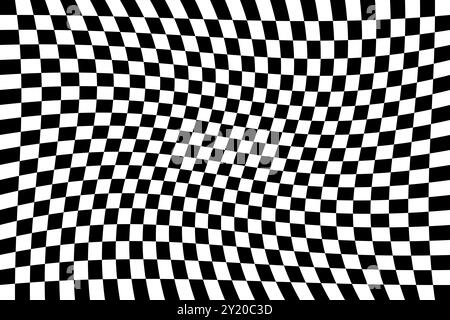Fond psychédélique à carreaux. Texture psychédélique abstraite déformée Illustration de Vecteur