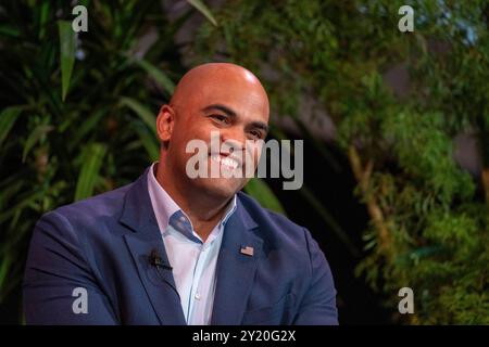 Austin, Texas, États-Unis. 7 septembre 2024. COLIN ALLRED, représentant des États-Unis, d-Dallas, le dernier jour du 14e Festival annuel du Texas Tribune au centre-ville d'Austin. Le Festival rassemble des politiciens et des leaders d'opinion influents de la fonction publique pour discuter de l'actualité et des politiques. Allred, un démocrate, défie Sen. Ted Cruz (non représenté) pour un siège au Sénat américain. (Crédit image : © Bob Daemmrich/ZUMA Press Wire) USAGE ÉDITORIAL SEULEMENT! Non destiné à UN USAGE commercial ! Banque D'Images