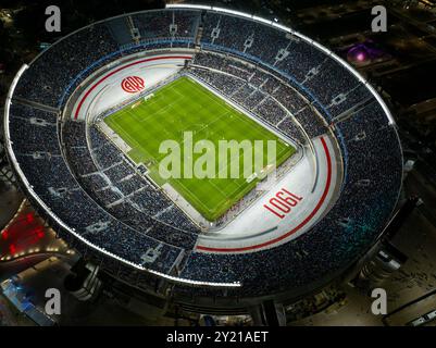 Buenos Aires, Argentine, 6 septembre 2024 ; match Argentine vs Chili, qualifications pour la Coupe du monde. Vue aérienne du stade River. Banque D'Images