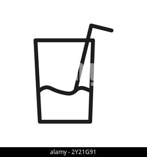 Icône verre d'eau. Symbole de boisson simple. Conception minimaliste des boissons. Illustration vectorielle. Illustration de Vecteur