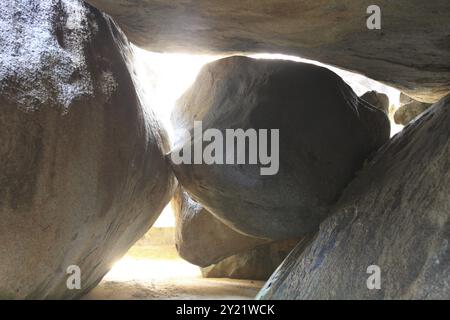 Rocks at the Baths on Virgin Gorda, Îles Vierges britanniques, Amérique du Nord Banque D'Images