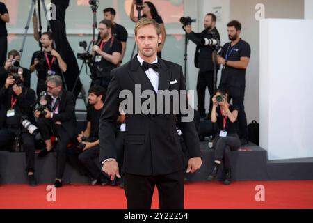 Venise Lido, Italie. 07 septembre 2024. Alexander Skarsgard assiste au tapis rouge de la cérémonie de clôture du 81e Festival du film de Venise au Lido de Venise. Crédit : SOPA images Limited/Alamy Live News Banque D'Images