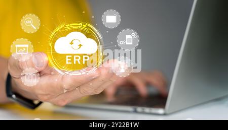 Système de gestion des documents (DMS). Logiciel d'automatisation à l'archivage et à la gestion efficace et des fichiers d'information. Internet et service pour les données cloud Banque D'Images