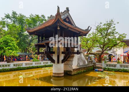 Magnifique vue sur la pagode One Pillar à Hanoi, Vietnam Banque D'Images