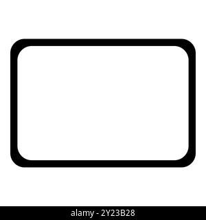 Cadres carrés avec ensemble d'icônes de coins arrondis, modèle de conception graphique vectoriel, formes géométriques abstraites simples sur un noir. Fond transparent. Illustration de Vecteur