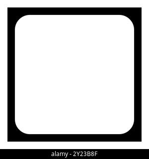 Cadres carrés avec ensemble d'icônes de coins arrondis, modèle de conception graphique vectoriel, formes géométriques abstraites simples sur un noir. Fond transparent. Illustration de Vecteur