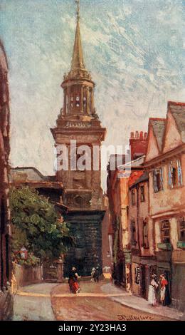 Église All Saints, vue de Turl Street, Oxford, Angleterre. Extrait du livre Oxford, peint par John Fulleylove, publié à Londres en 1922. Banque D'Images