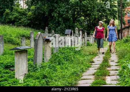 Cimetière de Remuh, XVIe siècle, noyau médiéval de Kazimierz, centre historique des Juifs, Cracovie, Pologne, Europe Banque D'Images