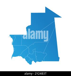 Carte du pays du district de Mauritanie Illustration de Vecteur