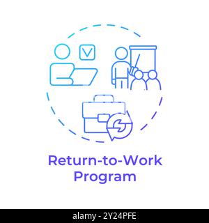 Icône de concept de dégradé bleu du programme de retour au travail Illustration de Vecteur