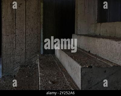 Un ensemble d'escaliers bien construit avec des éléments en béton Banque D'Images