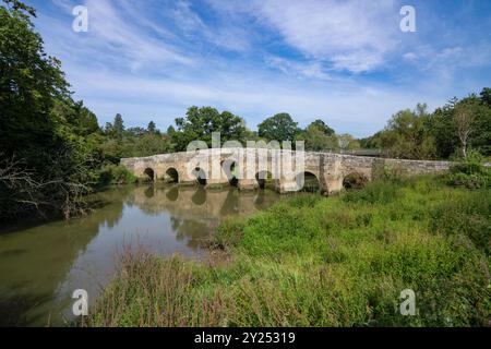 Le pont historique Stopham située sur la rivière Arun à Pulborough West Sussex, Royaume-Uni. Banque D'Images