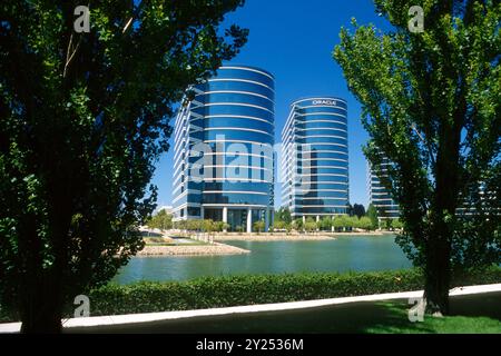Bâtiments du siège d'Oracle en 1996, Redwood Shores. Californie, États-Unis Banque D'Images