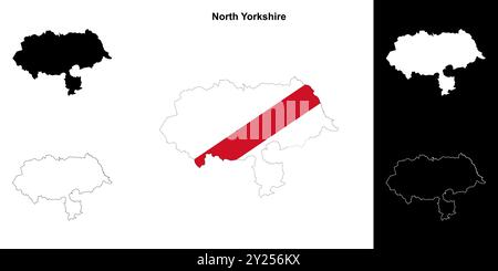 Jeu de cartes blanches du Yorkshire du Nord Illustration de Vecteur