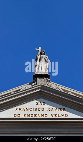 Façade de l'église Saint François Xavier (détail) dans le quartier de Tijuca, Rio de Janeiro, Brésil Banque D'Images