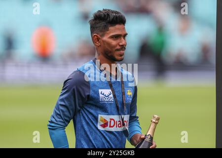 Londres, Royaume-Uni. 09th Sep, 2024. Pathum Nissanka du Sri Lanka lors du troisième jour de Rothesay test match Angleterre - Sri Lanka au Kia Oval, Londres, Royaume-Uni, 9 septembre 2024 (photo par Mark Cosgrove/News images) à Londres, Royaume-Uni le 9/9/2024. (Photo de Mark Cosgrove/News images/SIPA USA) crédit : SIPA USA/Alamy Live News Banque D'Images