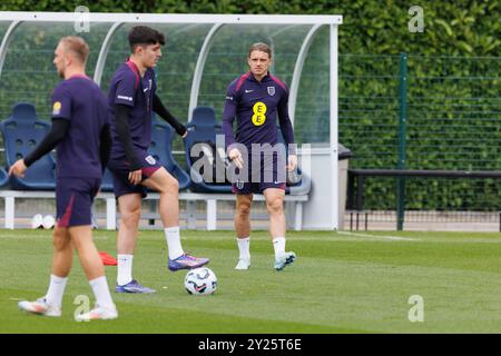 Enfield, Royaume-Uni. 09th Sep, 2024. Le milieu de terrain anglais Conor Gallagher lors de la séance d'entraînement de l'Angleterre avant le match de Finlande au terrain d'entraînement de Tottenham Hotspur, Enfield, Angleterre, Royaume-Uni le 9 septembre 2024 crédit : Every second Media/Alamy Live News Banque D'Images